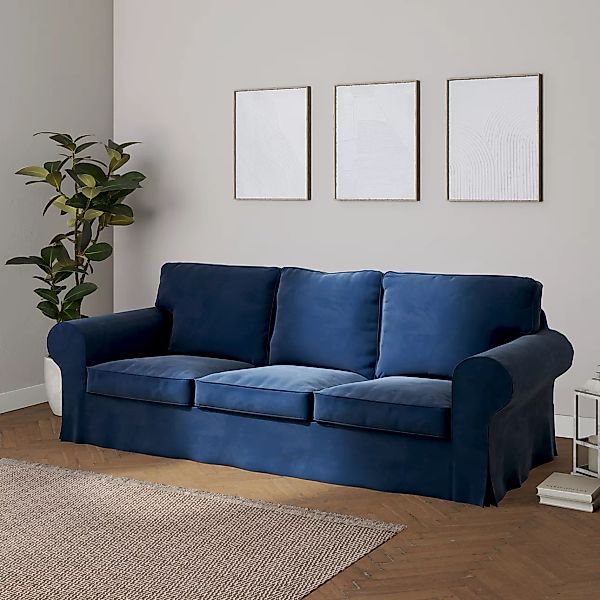 Bezug für Ektorp 3-Sitzer Schlafsofa, ALTES Modell, dunkelblau, Sofahusse E günstig online kaufen