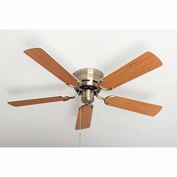 Pepeo Extra flacher Deckenventilator Pepeo Kisa Deluxe Messing Antik Flügel günstig online kaufen