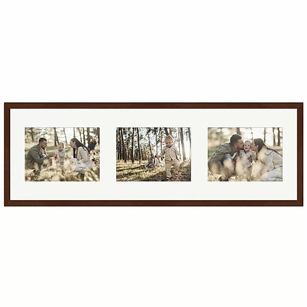 WANDStyle Galerierahmen G950 in Nussbaum-Optik 23 x 70 cm für 3 Bilder im F günstig online kaufen