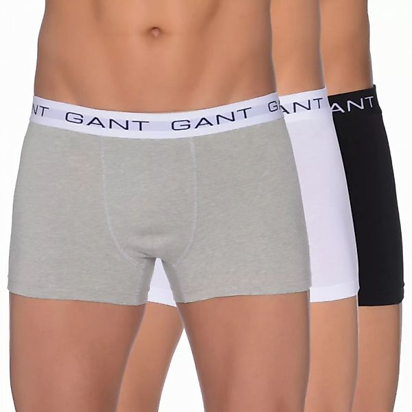 GANT 3-er-Set Boxer Trunks Schwarz, Weiss & Grau günstig online kaufen