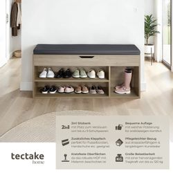 tectake Schuhschrank Schuhbank Natalya mit Sitzpolster günstig online kaufen