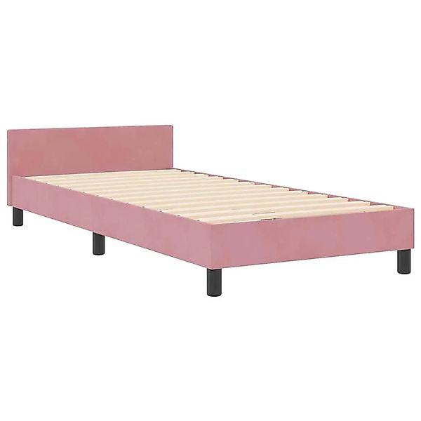 vidaXL Bettgestell mit Kopfteil Rosa 100 x 200 cm Samt 3344992 günstig online kaufen