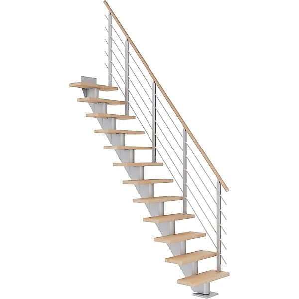 Dolle Mittelholmtreppe Frankfurt Buche Perlgrau GH bis 301 cm Gerade 65 cm günstig online kaufen