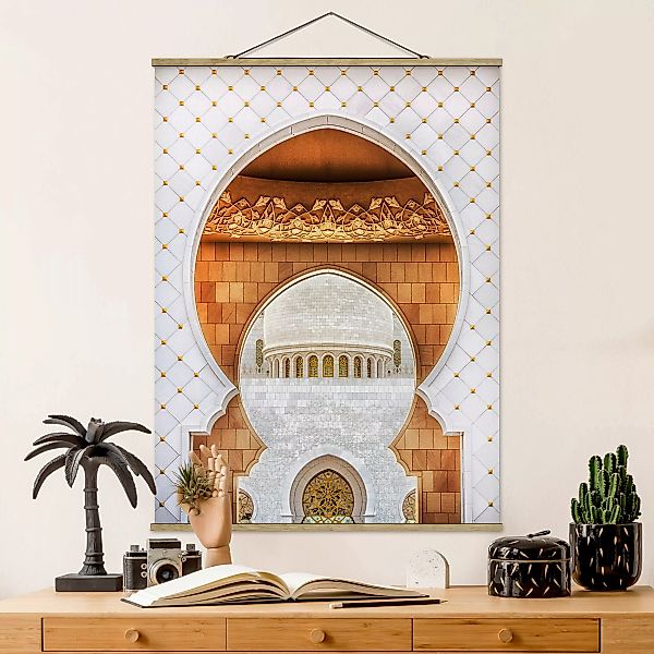 Stoffbild Architektur mit Posterleisten - Hochformat Tor der Moschee günstig online kaufen