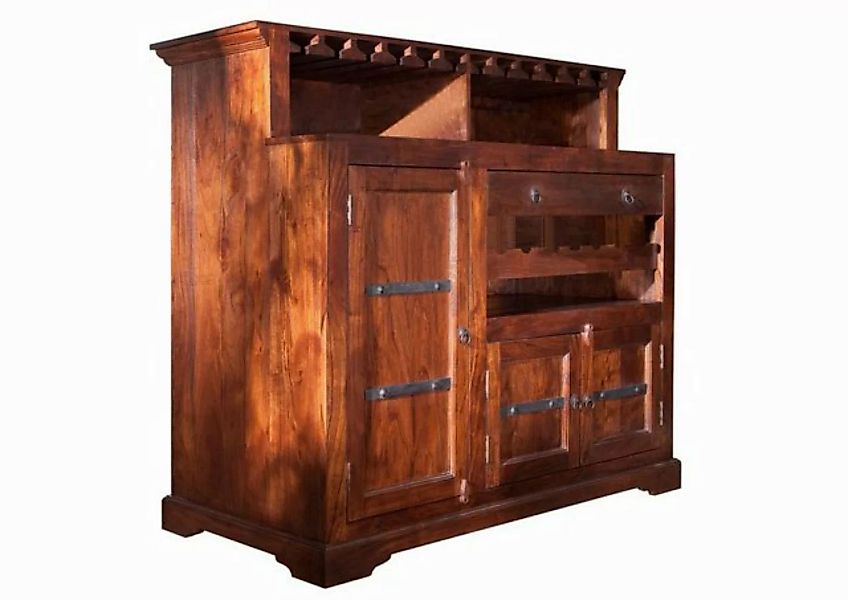 Massivmoebel24 Barschrank (Bar Akazie 140x66x125 nougat lackiert OXFORD #90 günstig online kaufen