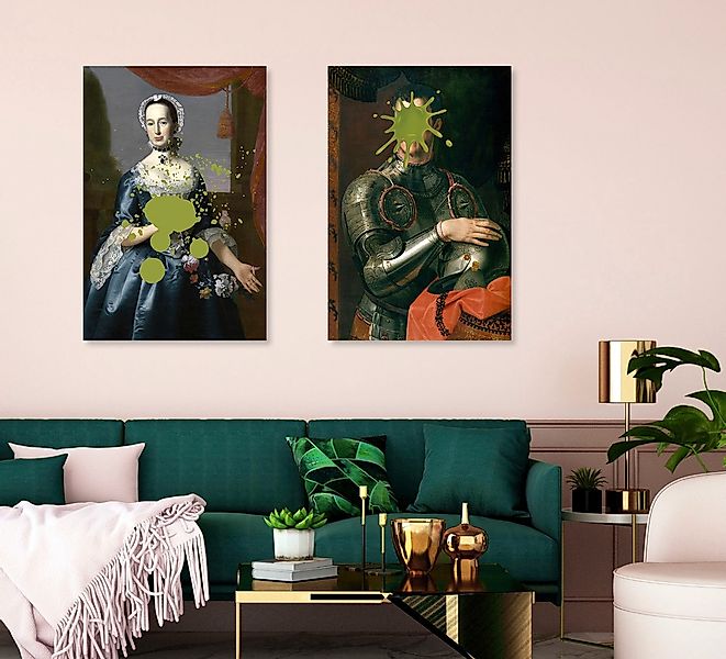 queence Acrylglasbild »Ritter mit Farbklecks«, Kunst-Gemälde-Mann-Bilder vo günstig online kaufen