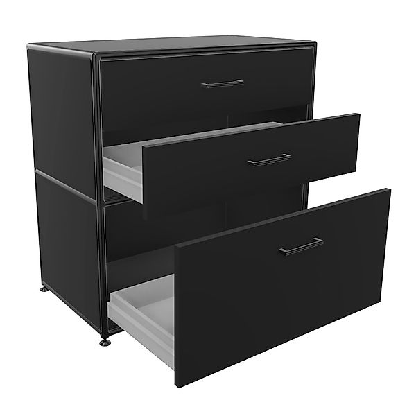 BOSSE Regal Black Edition Höhe 2 OH Breite 80 cm mit Schüben günstig online kaufen