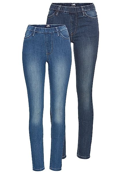 Arizona Jeansjeggings (Packung, 2er-Pack) enge Passform, Röhrenjeans, Used- günstig online kaufen