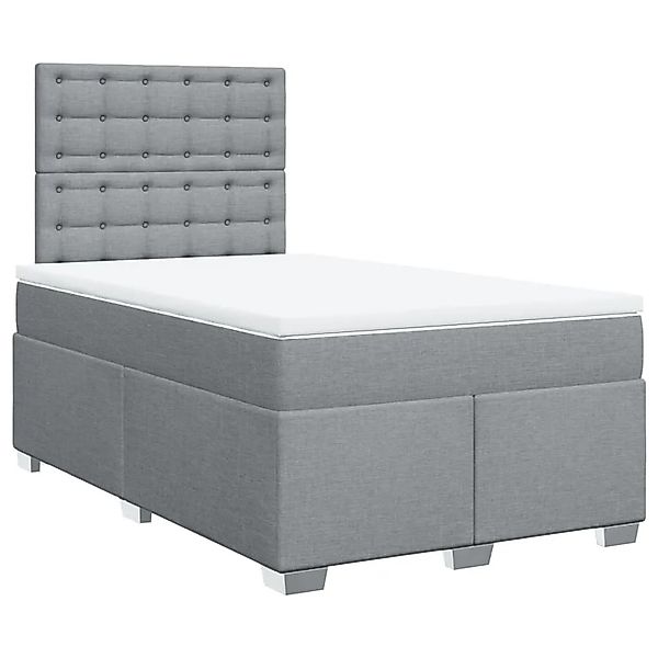 vidaXL Boxspringbett mit Matratze Hellgrau 120x200 cm Stoff 3292769 günstig online kaufen
