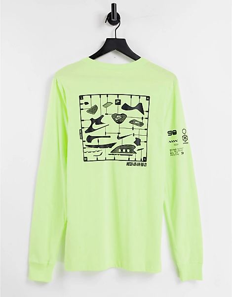 Nike – Mech Air – Langärmliges Shirt in Limettengrün mit Rückenprint günstig online kaufen