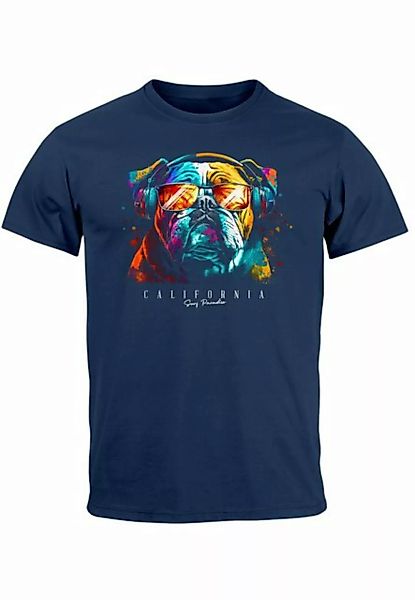 Neverless Print-Shirt Herren T-Shirt Print California Bulldog Musik Kunst M günstig online kaufen
