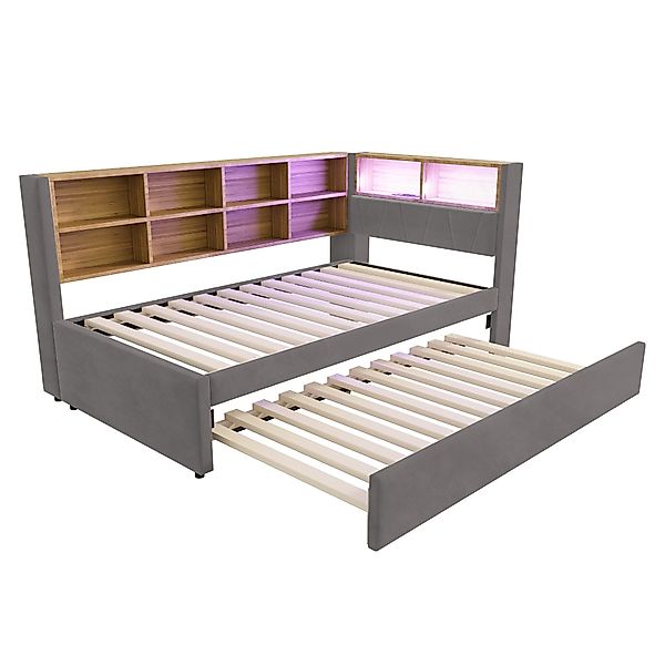 Fanttik Bettgestell Schlafsofa 90/140x200 mit LED, günstig online kaufen