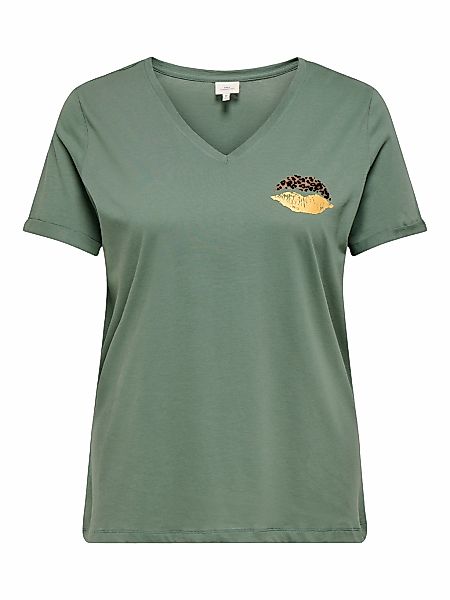 ONLY CARMAKOMA Kurzarmshirt "CARBEA LIFE SS V-NECK TEE" Baumwolle, regular günstig online kaufen