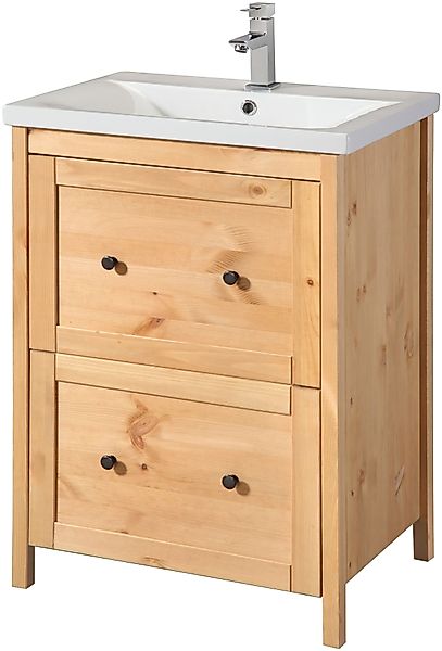 welltime Waschtisch "Sylt" Landhaus, Breite 60 cm, aus Massivholz günstig online kaufen