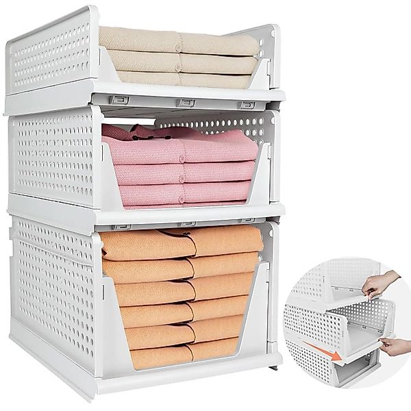 NUODWELL Aufbewahrungsbox Faltbare Schubladenboxen, stapelbarer Kleiderschr günstig online kaufen