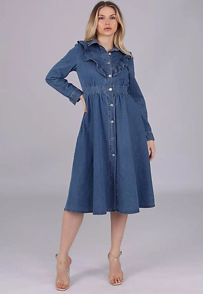 YC Fashion & Style Jeanskleid "Elegantes A-Linien Jeanskleid mit Rüschen un günstig online kaufen