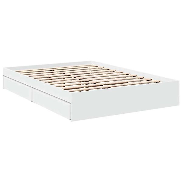 vidaXL Bettgestell mit Schubladen Weiß 120x200 cm Holzwerkstoff 3280664 günstig online kaufen