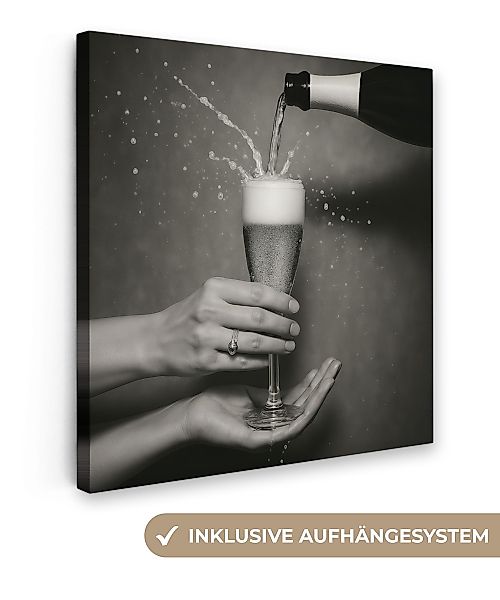 OneMillionCanvasses® Leinwandbild Champagnerflasche - Glas - günstig online kaufen