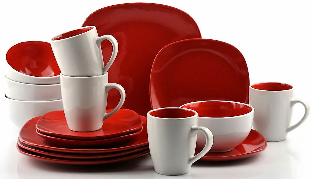 Retsch Arzberg Kombiservice "Geschirr-Set, Service NOVA SQUARE" Bicolor-Loo günstig online kaufen