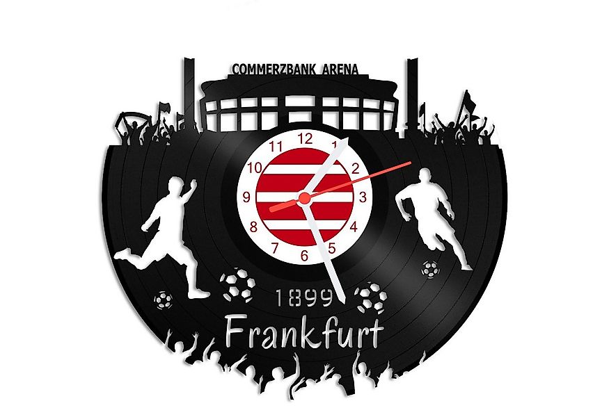 GRAVURZEILE Wanduhr Schallplattenuhr Frankfurt - 100% Vereinsliebe - Fußbal günstig online kaufen