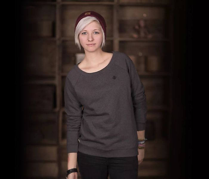 Bidges&Sons "Tanker Basic" Ladies Sweater Lowcut, Dark Heather Grey günstig online kaufen