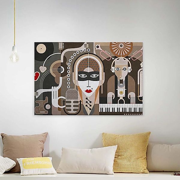 Bricoflor Retro Wandbild Mit Schallplatte Leinwand Bild Mit Jazz Motiv In B günstig online kaufen