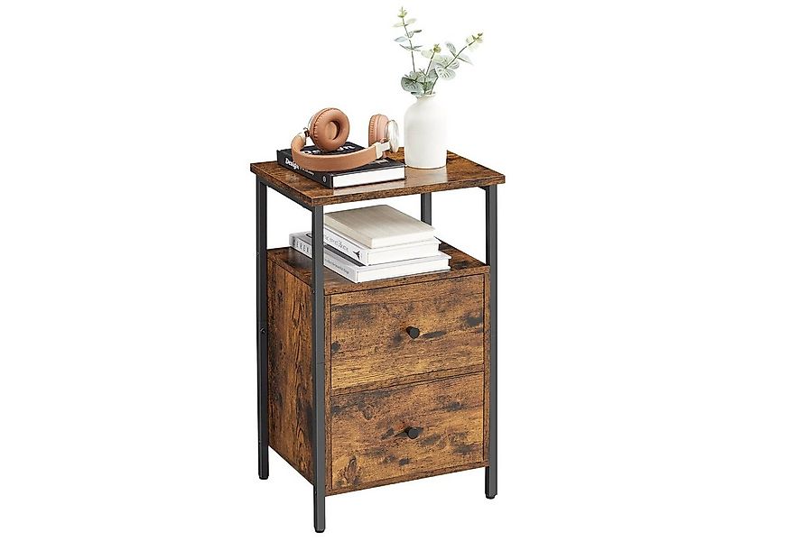 VASAGLE Nachttisch (1-St), mit 2 Schubladen, Industrie-Design, 38 x 28 x 60 günstig online kaufen