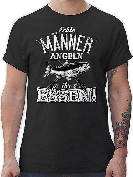 Shirtracer T-Shirt Echte Männer angeln ihr Essen Angler Geschenke günstig online kaufen