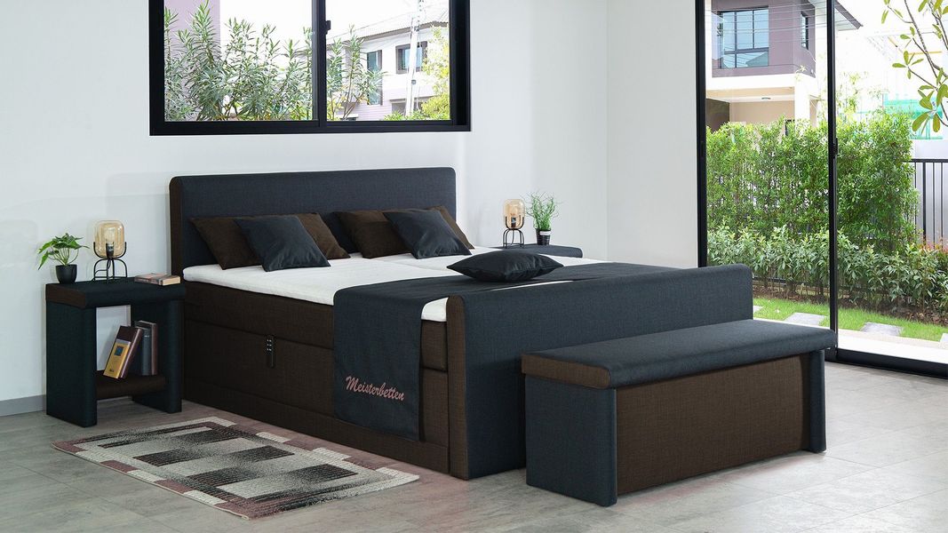 Meisterbetten Boxspringbett Amos (mit Motor, Fußteil, günstig online kaufen