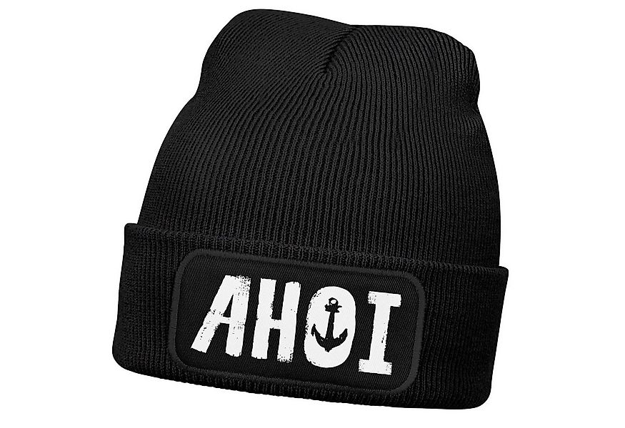 MoonWorks Strickmütze Herren Beanie Ahoi Patch Strickmütze Spruch Aufdruck günstig online kaufen