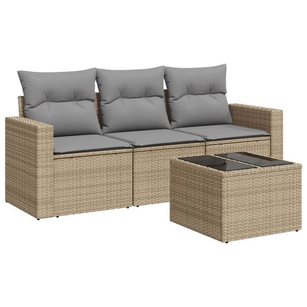 vidaXL Gartenlounge-Set 4-tlg. Garten-Sofagarnitur mit Kissen günstig online kaufen