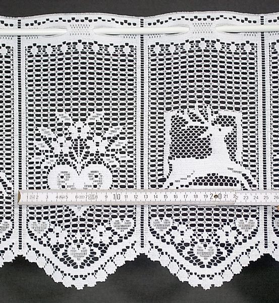 Gardinen Kranzusch Scheibengardine mit Hirsch und günstig online kaufen