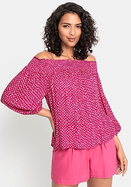 LASCANA Carmenbluse in leichter Crinkle-Optik, Damenbluse, schulterfrei günstig online kaufen
