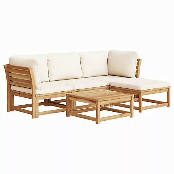 vidaXL Sofaelement 5-tlg. Garten-Lounge-Set mit Kissen Massivholz (1 St) günstig online kaufen