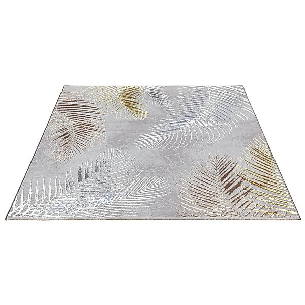 Floornovo Kurzflor Teppich Nr. 119 Grau Blattmuster 200 x 140 cm günstig online kaufen