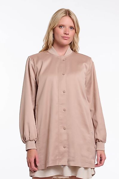 Rino & Pelle Langjacke "PINA" ohne Kapuze lang, mit seidigem Glanz und Knop günstig online kaufen