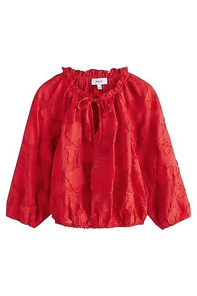 Next Langarmbluse Jacquard-Bluse mit Blumenmuster und Ballonsaum (1-tlg) günstig online kaufen