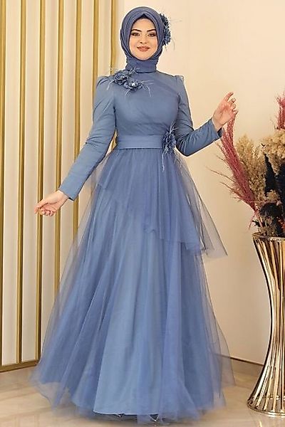 Modavitrini Tüllkleid Damen Abendkleid Abiye Abaya Hijab Kleid Maxikleid (C günstig online kaufen