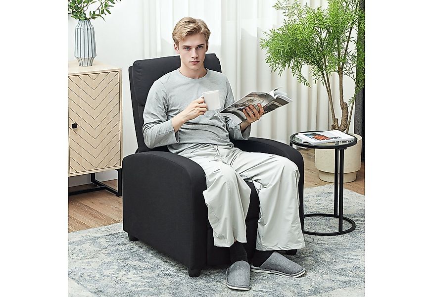 HOMCOM Relaxsessel mit Liegefunktion, Leinenoptik, Fußstütze (gepolstert TV günstig online kaufen