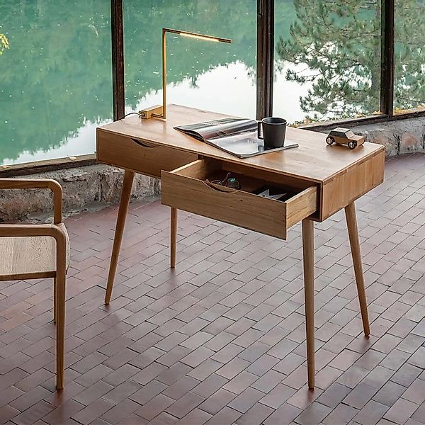 Mobello Schreibtisch Massiver Eichenholz Bürotisch, Moderner günstig online kaufen