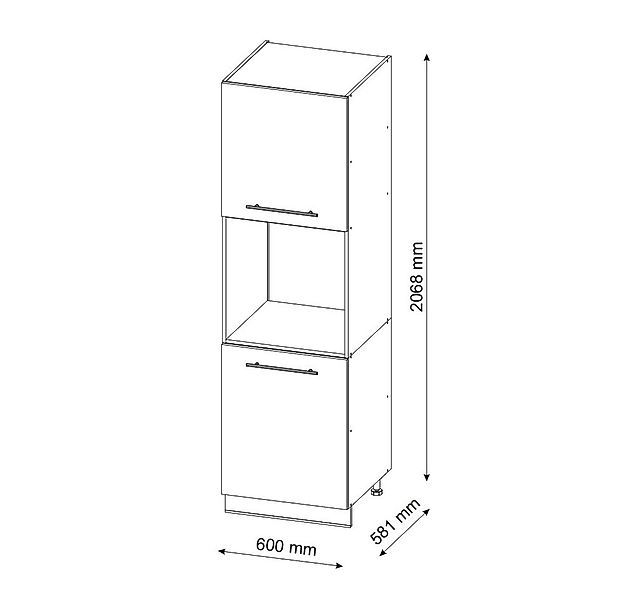 Vicco Herdumbauschrank Fame-Line, Weiß Hochglanz/Weiß, 60 cm mit offenem Re günstig online kaufen