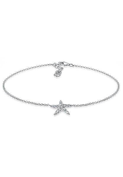 Elli Fußkette Seestern Kristalle 925 Silber, günstig online kaufen