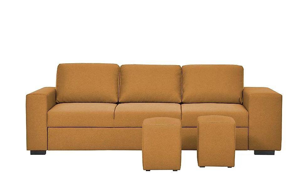 Schlafsofa - gelb - 264 cm - 89 cm - 89 cm - Polstermöbel > Sofas > 3-Sitze günstig online kaufen