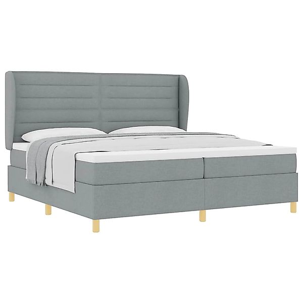 vidaXL Boxspringbett mit Matratze Dunkelgrau 90x190 cm Hellgrau 3340711 günstig online kaufen