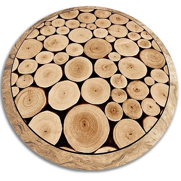 Tulup Teppich Querschnitt des Stammes Vinylmat 110x110 cm Schwarz Vloerklee günstig online kaufen