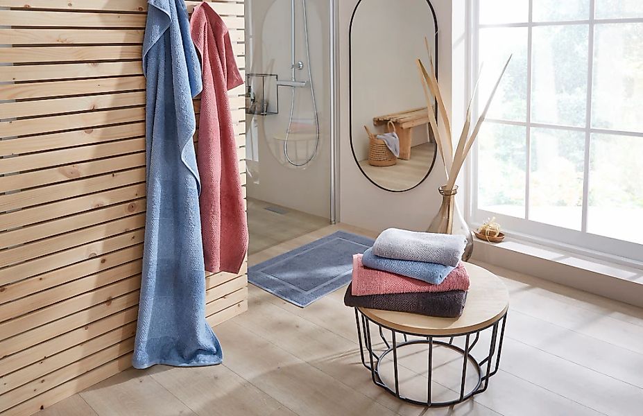 Dyckhoff Handtuch Set "Popcorn Streifen" Set 6 Stk. Walkfrottier 2 Badetüch günstig online kaufen