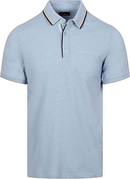 State of Art Poloshirt Tipping Cotton Linen Hellblau - Größe L günstig online kaufen