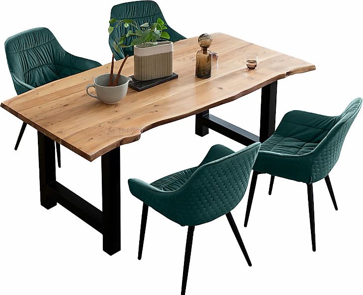 SalesFever Essgruppe "Esszimmerausstattung aus Holz und Metall" Set, 5 tlg. günstig online kaufen