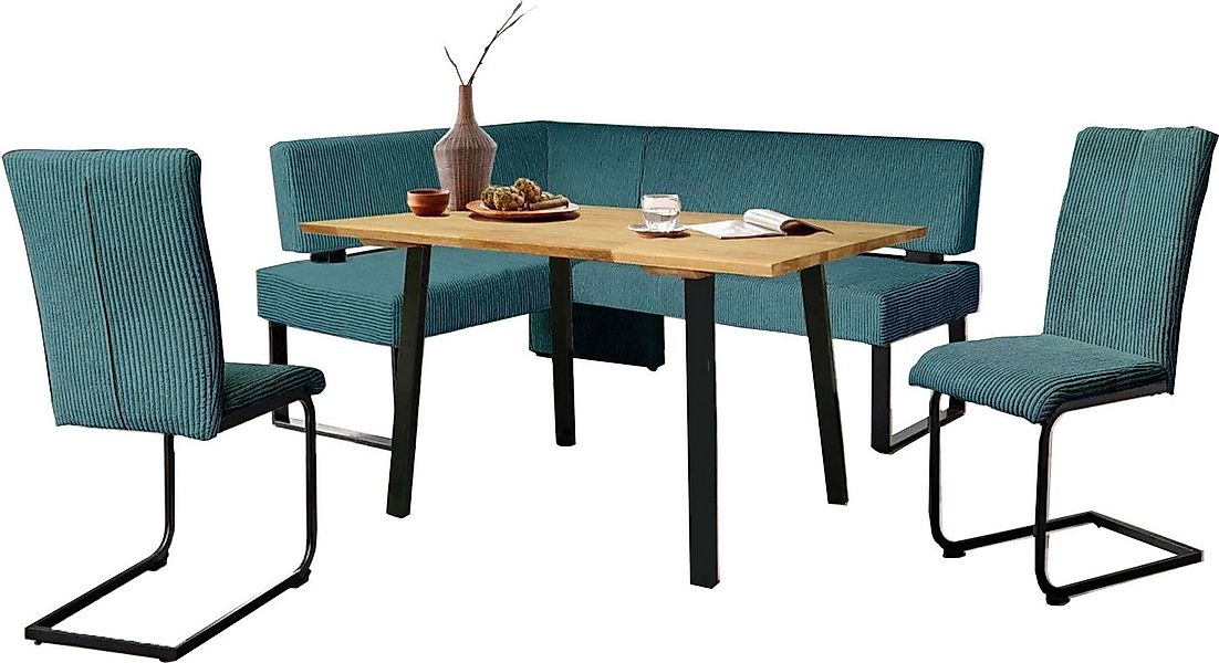 Home affaire Eckbankgruppe Oliver, (Set, 4-tlg., 4-tlg), Eckbank mit Wellen günstig online kaufen