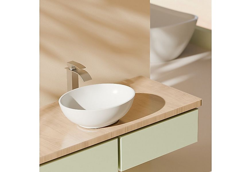 EMKE Aufsatzwaschbecken Oval Handwaschbecken mit Nano Beschichtung für Gäst günstig online kaufen